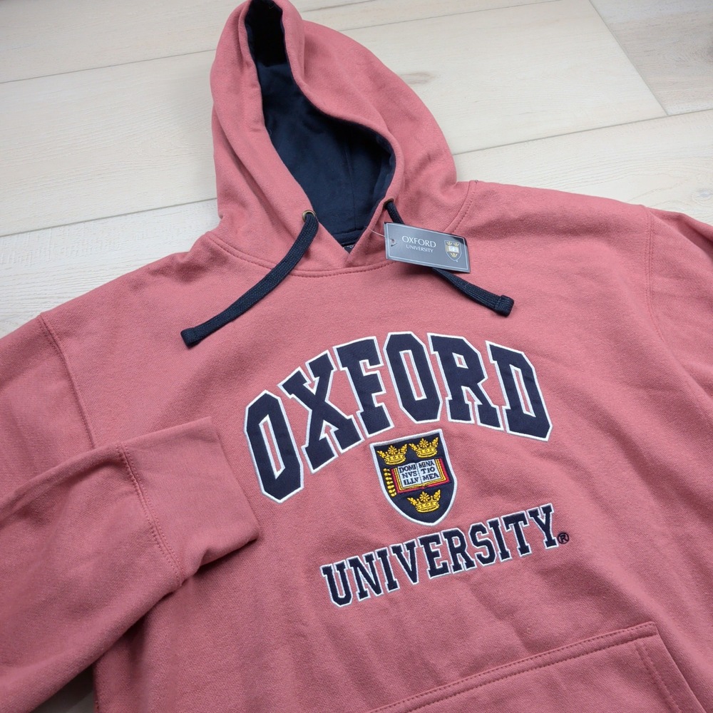 NEW Oxford University Hoodie Mens XXL Pink Official Merchandise Crest Sweatshirt